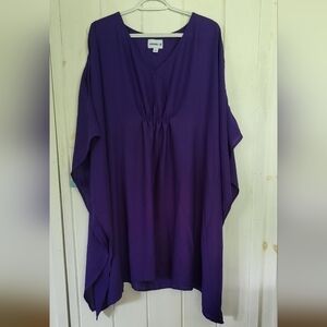V Neck Sharkbite Hem Swim Cover-up
